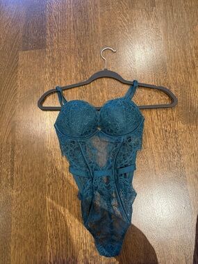 Victoria Secret Plus 2 Cups Bombshell Bodysuit Size XS - Dark Green/Blue